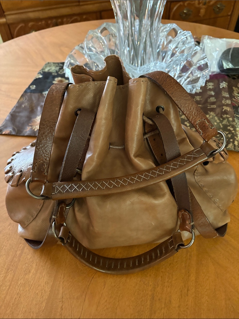 Henry Cuir - One of a Kind - Brown Leather Shoulder Bag - Picture 6 of 11